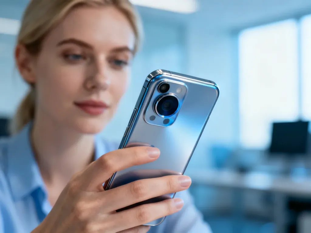Elegancki smartfon Huawei P30 Pro trzymany w dłoni, eksponujący nowoczesny design i wysokiej jakości obiektyw aparatu.